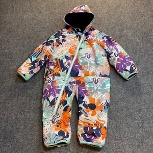 Roxy Dry Flight Snow Suit Bunting 18 Months Zip Front Waterproof Coverall Floral